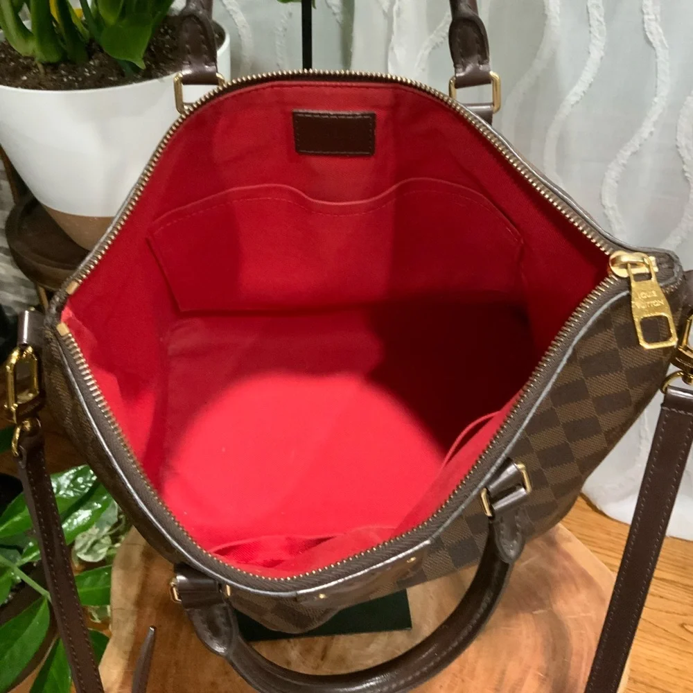 Louis Vuitton Brown Damier Sienna Satchel with Red Cherry Charm Dust Bag - Picture 6 of 17
